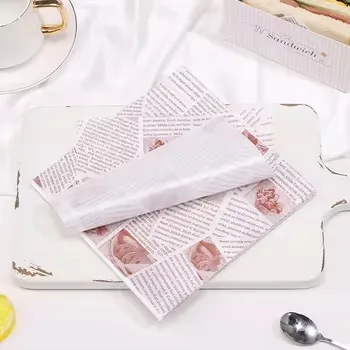 Wholesale Custom Printed Size Food Safe Grade Burger Greaseproof Wrapping Coated Paper with Your Own Logo