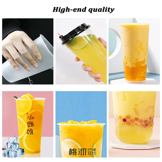 Wholesale Custom Transparent PP/PS Disposable Drinking Plastic Cups with Lids and Straws