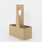 Factory Wholesale Custom Corrugated Board Coffee Paper Cup Holder Kraft Cardboard Carrier with Gold Foil Printing for Food Use with Handle