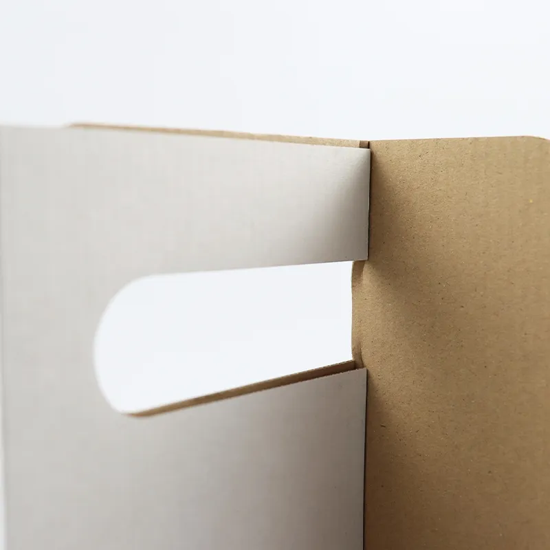 Wholesale Custom Printing Logo Disposable Biodegradable Recyclable Takeaway Brown Paper Coffee Cup Carriers with Portable Handle