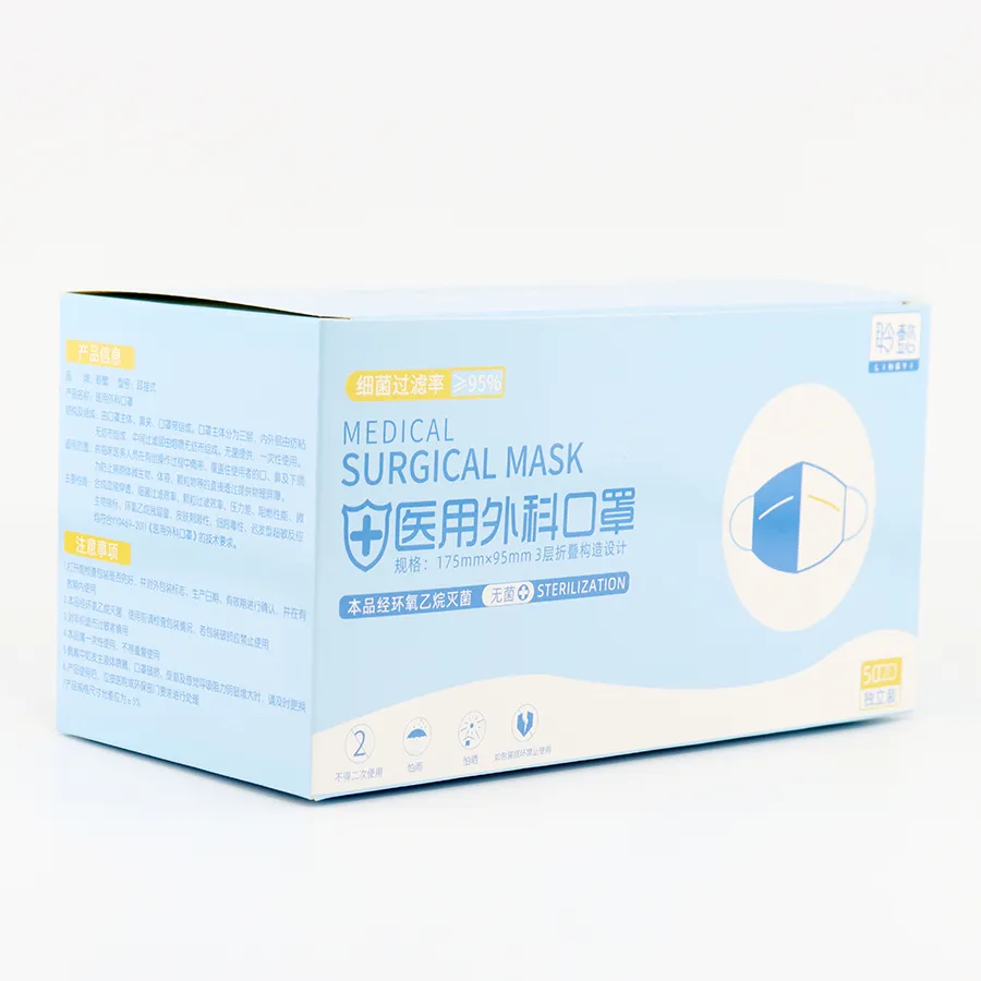 Factory Wholesale Customized Multi Color Packaging Storage Eco-Friendly Degradable Personalized Disposable Cosmetic Gift Carton Medical Mask Paper Box