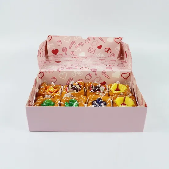 Custom White Paper Cupcake Box for Birthday Holiday Party Bakery Cake Packaging Boxes Cake