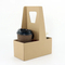 Coffee Factory Price Corrugated Paper Coffee Cup Holder with Logo, Paper Cup Holder for Coffee Tea Coladrinking, Eco-Friendly Kraft Corrugated Cardboard 2-Cup C