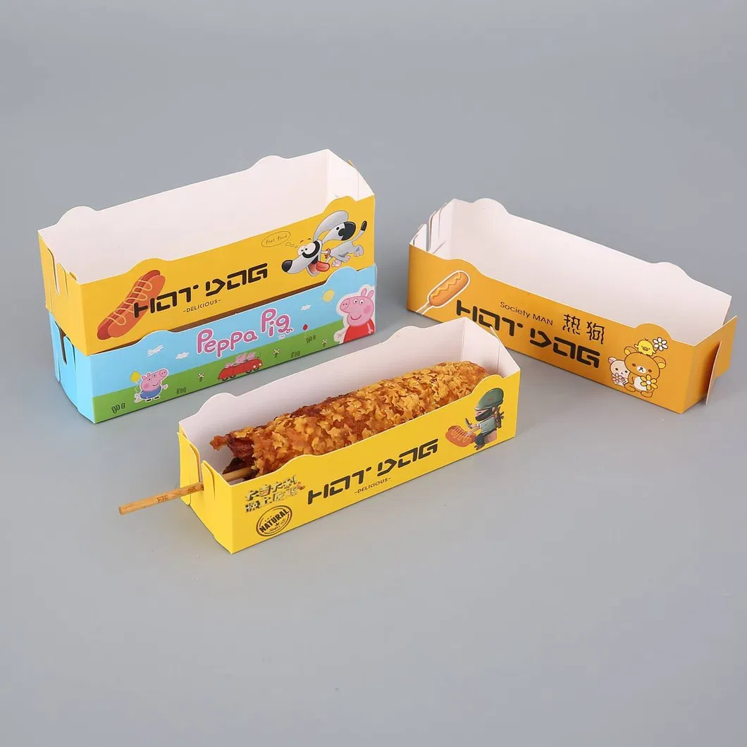 Factory Wholesale Customized Food Grade Disposable Eco-Friendly Biodegradable Kraft White Card Fried Chicken Hot Dog Packaging Box