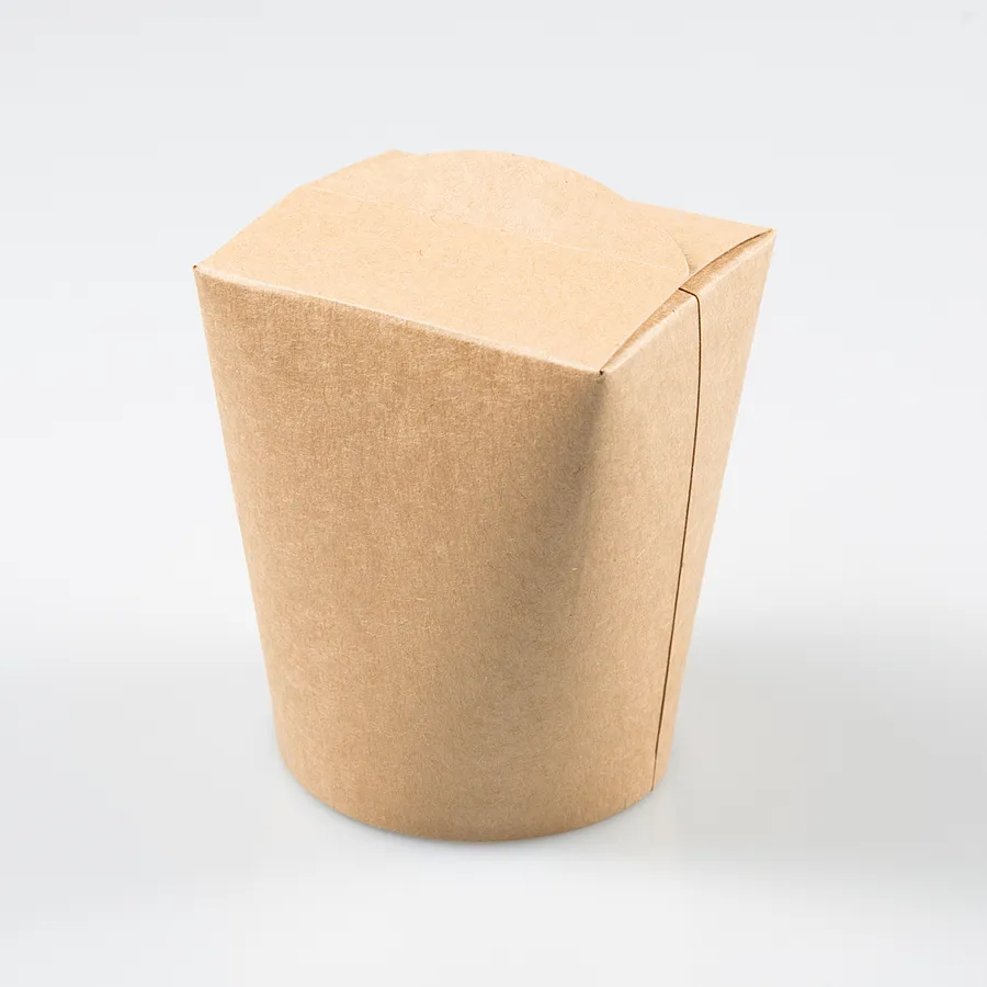 Custom Takeaway Kraft Paper Food Packaging Lunch Box for Rice Noodles Vegetables Salad Paper Box