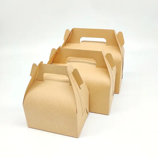 Factory Cheap Custom Printed Logo Clear Window Food Grade Eco-Friendly Safe Doughnut Wholesale Disposable Bakery Packaging Cake Kraft Paper Box with Handle