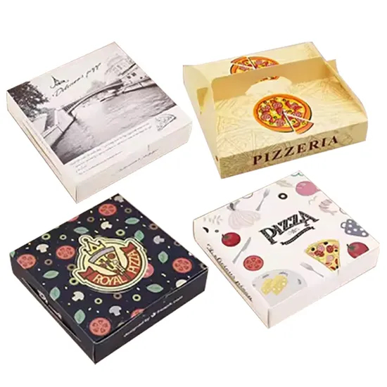 Factory Cheap Customized All Size Color Food Grade Corrugated White Cardboard Wholesale Biodegradable Eco-Friendly Packaging Pizza Paper Box
