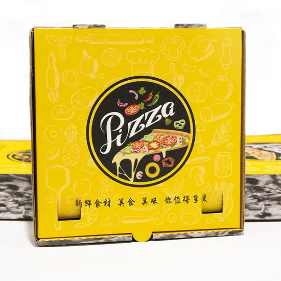 China Factory Wholesale Customized Printing High-Quality All Size Color Kraft Paper Corrugated Food Grade Degradable Packaging Pizza Box with Logo