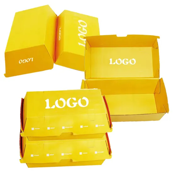 Wholesale Customized Food Grade Disposable Takeaway Fast Food Meal Lunch Printing Size Logo Kraft White Card Paper Packaging Burger Box