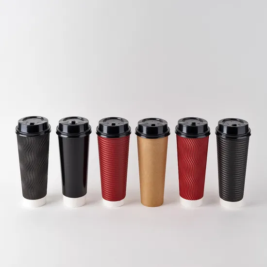Factory Custom Personalized Eco-Friendly Disposable Coffee Paper Cup for Hot Drinks with Lid Wholesale Food Grade Tea Paper Food Cups and Lid