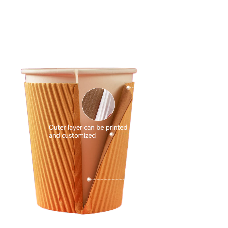 Wholesale Food Grade Eco-Friendly Disposable Custom Juice Storage Packaging Milk Tea Juice Clear Plastic Cold Hot Drink Single Double Wall Corrugated Paper Cup