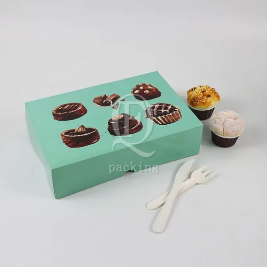 Factory Cheap Custom Transparent Window Printed Logo Size Food Grade Doughnut Wholesale Disposable Bakery Delivery Packing Macaron Paper Cake Cardboard Box