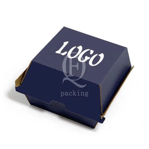 Wholesale Biodegradable Food Grade Disposable Takeaway Lunch Fries Hamburger Box Packaging Custom Print Logo Delivery Cardboard Corrugated Paper Burger Box