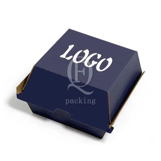 Wholesale Biodegradable Food Grade Disposable Takeaway Lunch Fries Hamburger Box Packaging Custom Print Logo Delivery Cardboard Corrugated Paper Burger Box