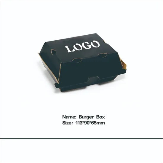 Wholesale Biodegradable Disposable Burger Box Paper Hamburger Box