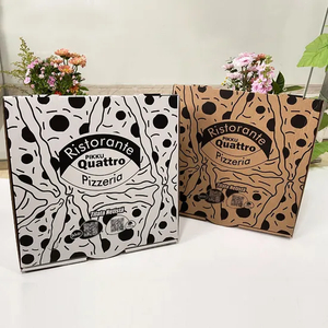 Factory Cheap Wholesale Customized Size Food Grade Eco-Friendly Offset Printing Corrugated Kraft Paper Fast Food Takeaway Lunch Meal Packaging Pizza Box