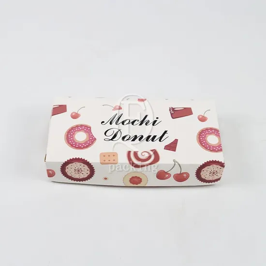 Factory Cheap Custom Printed Logo Size Food Grade Doughnut Wholesale Disposable Bakery Delivery Packing Macaron Paper Cupcake White Cardboard Box