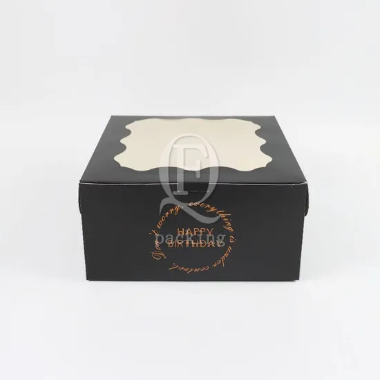 Factory Cheap Custom Transparent Window Printed Logo Size Food Grade Doughnut Wholesale Disposable Bakery Packaging Macaron Paper Cake Cardboard Box