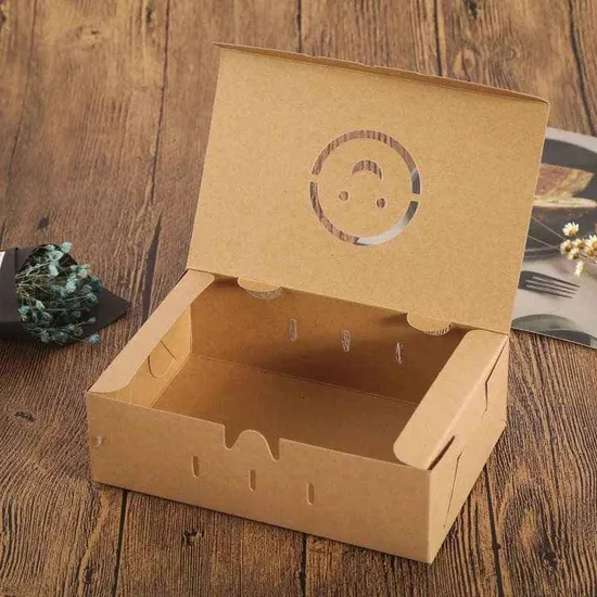Factory Wholesale Customized Food Grade Takeaway Sushi Fried Chicken Chips Burger Container Disposable Cardboard Kraft Paper Fast Food Packing Box