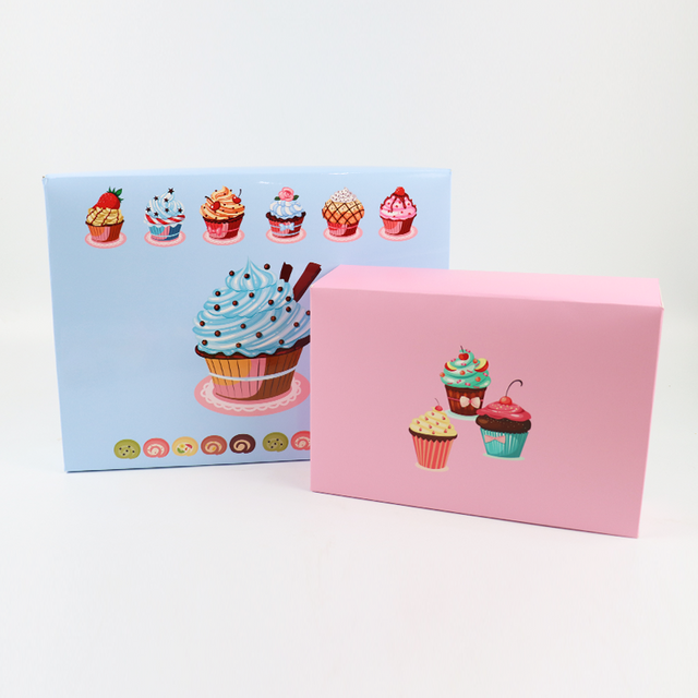 Wholesale Custom Logo Food Grade Cake Cookies Chocolate Desert Donut Cupcake Biscuit Macaron Bakery Pies Sweet Food Candy Cardboard Paper Packaging Box