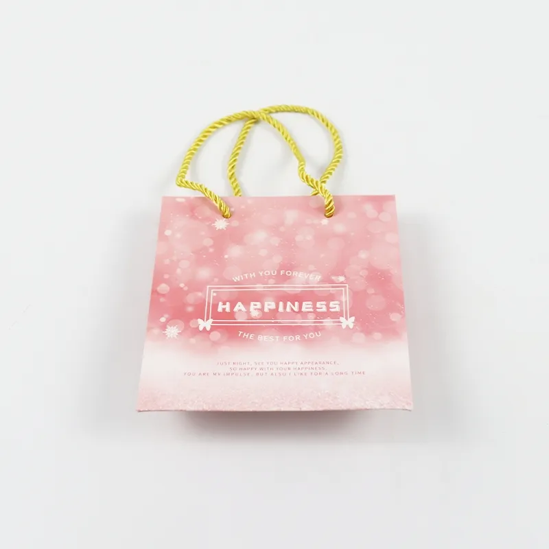Factory Wholesale Custom Printing Logo Luxury Personalized Degradable Shopping Gift Food Cosmetic Jewelry Packaging Kraft Cardboard Paper Bag with Handle