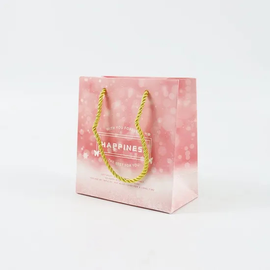 Factory Wholesale Custom Printing Logo Luxury Personalized Degradable Shopping Gift Food Cosmetic Jewelry Packaging Kraft Cardboard Paper Bag with Handle