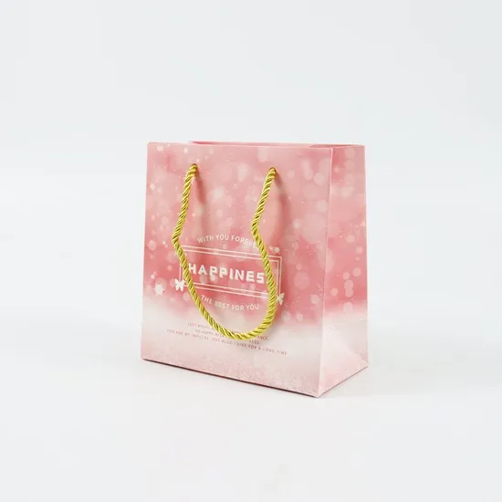 Factory Wholesale Custom Printing Logo Luxury Personalized Degradable Shopping Gift Food Cosmetic Jewelry Packaging Kraft Cardboard Paper Bag with Handle