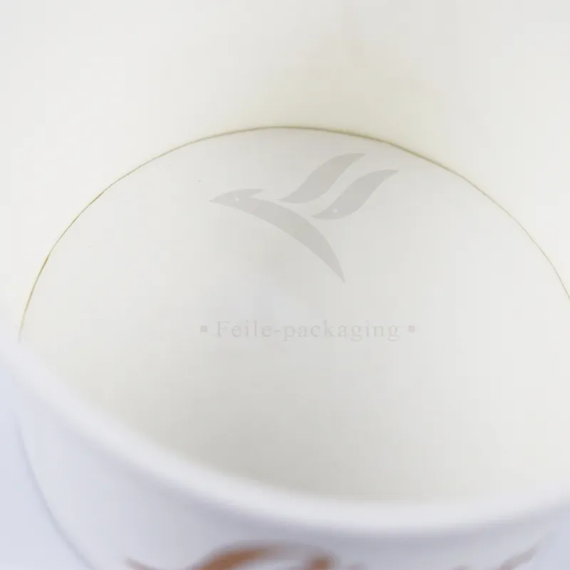 Factory Wholesale Cheap Customized Food Grade Disposable Biodegradable Soup Sauce Cup Ice Cream Cold Paper Cup with Lid and Spoon