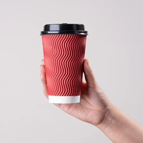 Eco Compostable Biodegradable PLA Bamboo Fiber Water Based Coffee Disposable Single Doubleripple Wall Paper Cup Custom Printed Logo Cola Juice