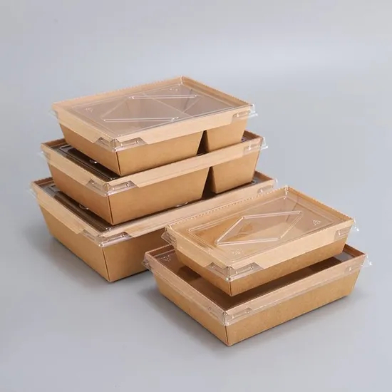 Wholesale Cheap High Quality Custom Logo Box for Packiging Practical Disposable Salad Kraft Box