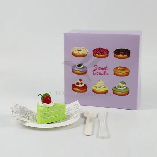 Factory Direct Sale Wholesale Personalized Luxury Customized Printed Logo Size Food Grade Disposable Packaging Macaron Cake Doughnut Sweet Cardboard Box