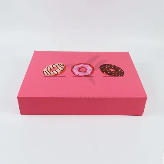 Factory Wholesale Cheap Personalized Luxury Customized Printed Logo Size Food Grade Disposable Packaging Macaron Cake Doughnut Sweet Cardboard Box