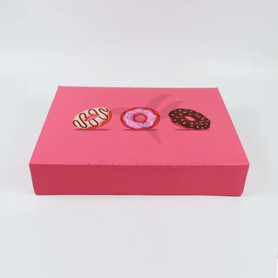 Factory Wholesale Cheap Personalized Luxury Customized Printed Logo Size Food Grade Disposable Packaging Macaron Cake Doughnut Sweet Cardboard Box