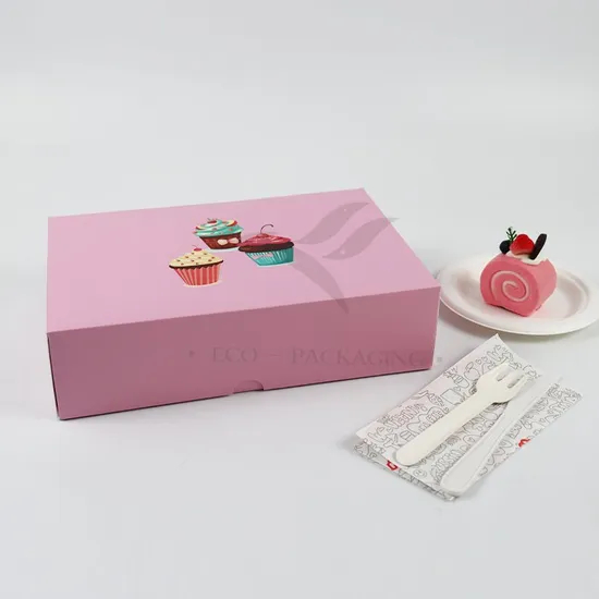 Factory Wholesale Cheap Personalized Luxury Customized Printed Logo Size Food Grade Disposable Packaging Macaron Cake Doughnut Sweet Cardboard Box