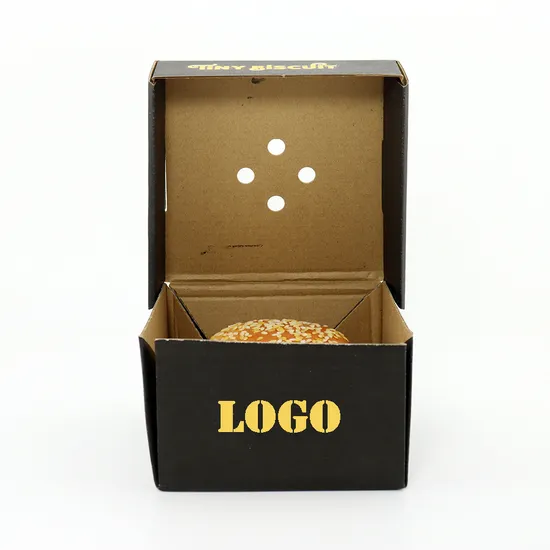 Compostable Disposable Paper Food Box for Hamburger Kraft Paper Fast Food Hamburger Clamshell Packaging Box
