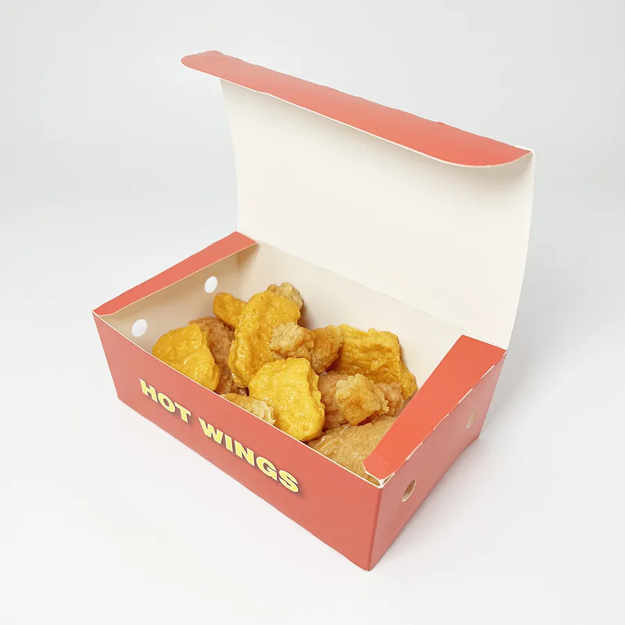 Custom Size Chicken Nugget Chips Box Disposable Fast Food Packaging Cardboard Container