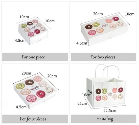 Custom Logo Donut Box Doughnut Package Bakery Cake Boards Box Personalized Boxes