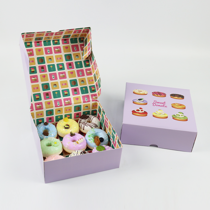 Hot Selling Wholesale Custom Bakery Mochi Donuts Packaging Doughnut Box with Insert Bakery Cake Donuts and Cookie Doughnut Box