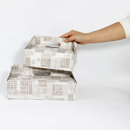 Biodegradable Handheld Burger Hot Dog Fried Chicken Packing Box Takeaway Packing Box
