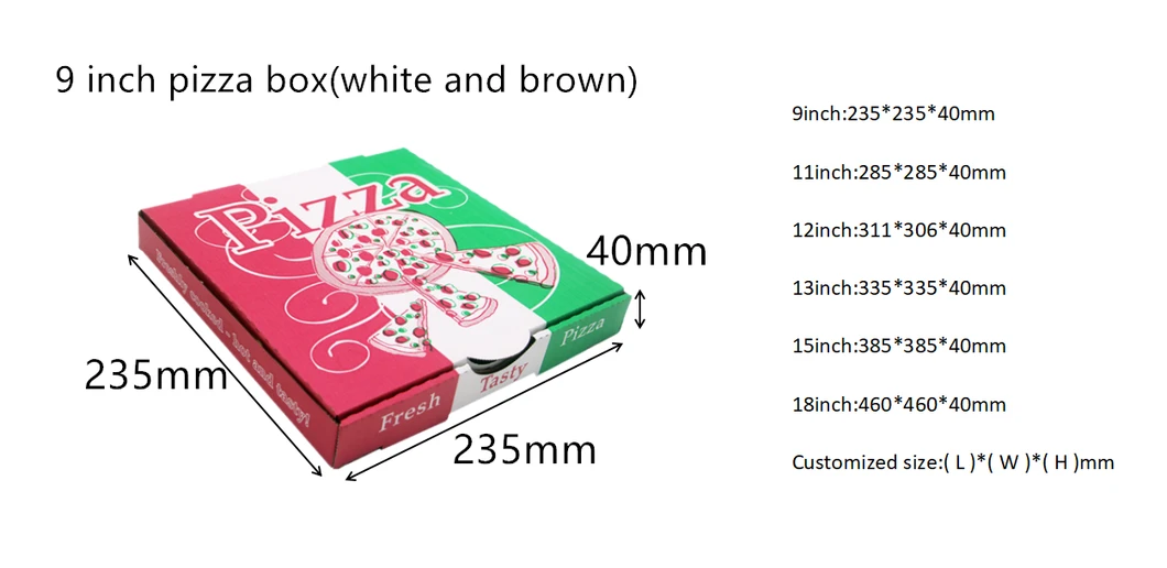 Cheap Customized Recyclable Corrugated Paper Pizza Box for Packing