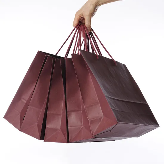 Wholesale Luxury Brand Logo Gift Shopping Paper Bag with Logo for Clothing Custom Packaging Bag with Handle