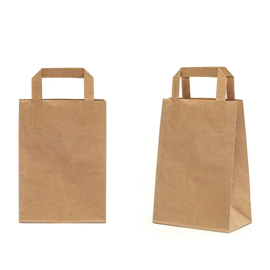 Custom Logo Recyclable Eco-Friendly Paper Food Handle Bags Take Away Paper Bags