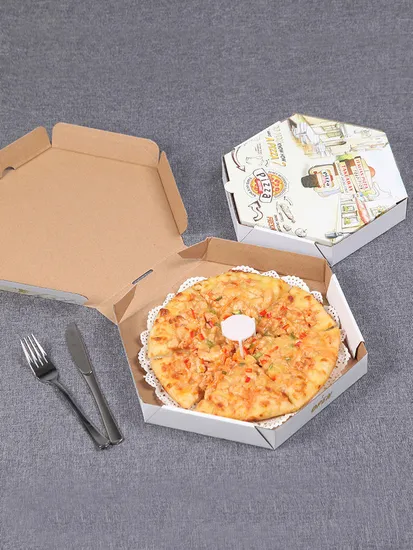 New Custom Pizza Box Reusable 33 35 Cm 7/9/12 Inch Corrugated Paper Pizza Packing Delivery Box with Logo