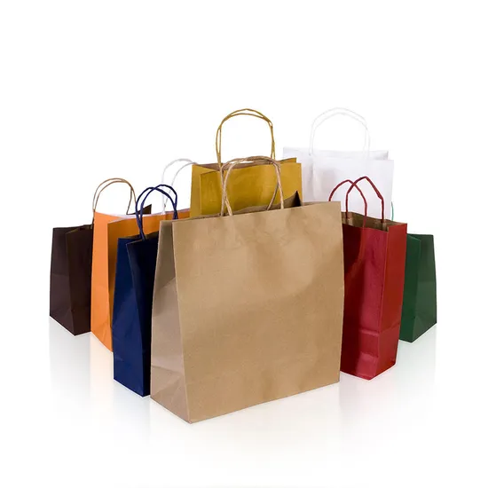 Wholesale Recyclable Promotional Custom Printed Logo Packaging Paper Gifts Bag with Handles Shopping Bags