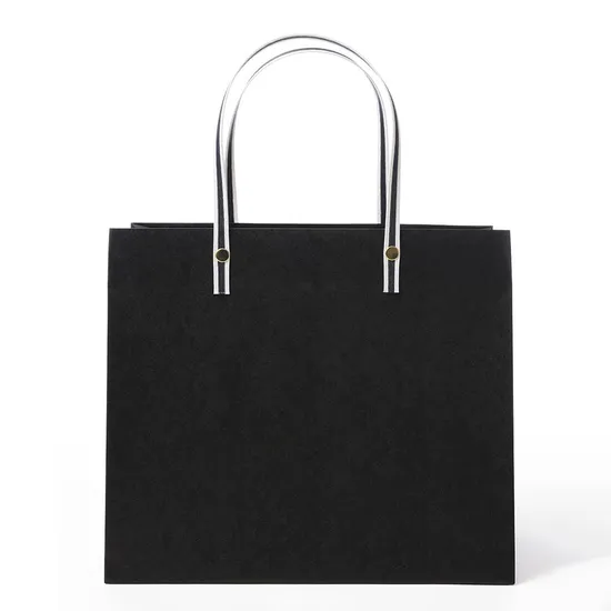 High Quality Customized Logo Retail Shopping Bag Recyclable Decorative Paper Bag with Handle and Rivet for Gifts