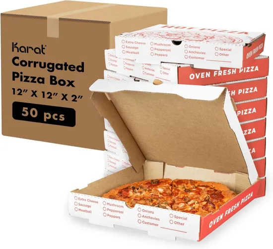 Custom Wholesale Biqpizza Packing Box Carton 6 8 10 12 14 18 Inches White Pizza Box