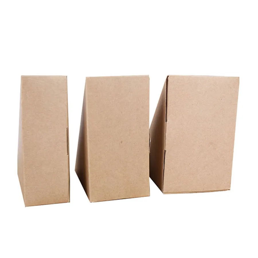 Custom Wholesale Paper Box Sandwich Packing Box Triangle Sandwich Packing Box with Window