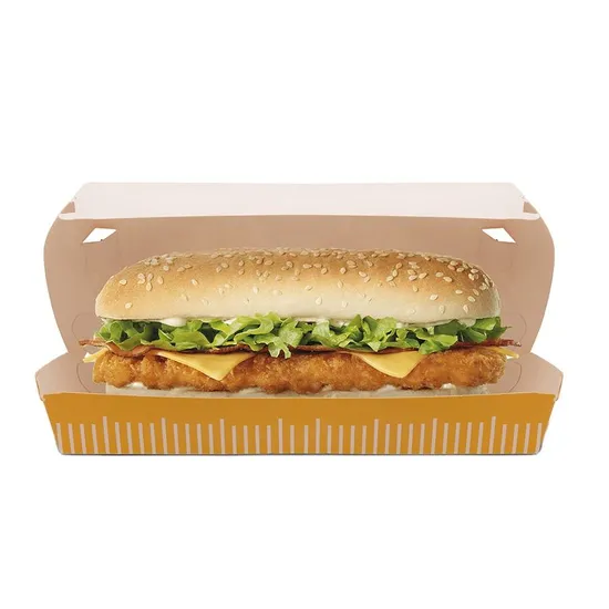 Custom Print Fried Chicken Burger Chips Box Disposable Fast Food Packaging Box Takeout Container