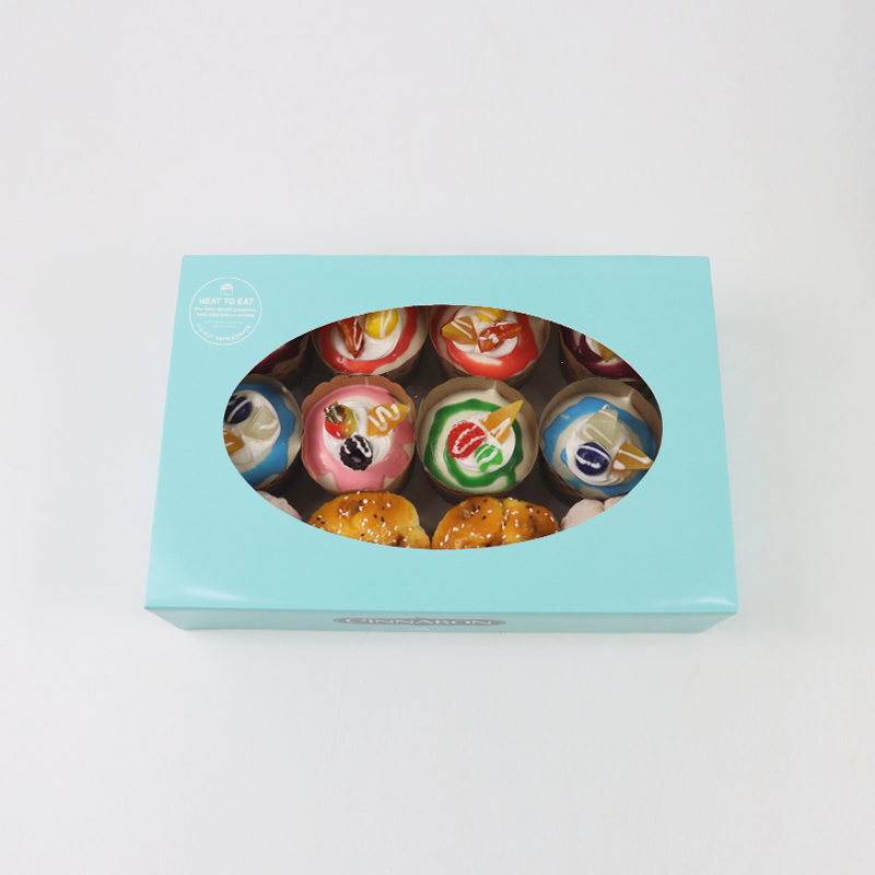 Wholesale Custom Transparent Paper Package with Logo for Donuts Chocolate Cookie Packaging Paper Box