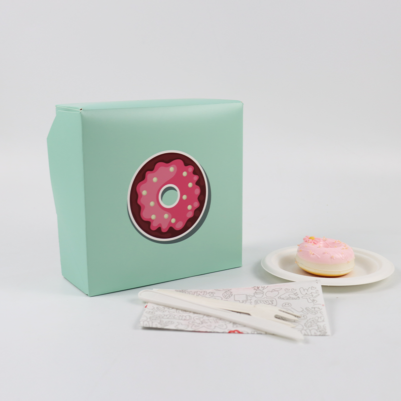 Wholesale Biodegradable Square Catering Mochi Donuts Cookies Cake Churros Fast Food Packaging Box